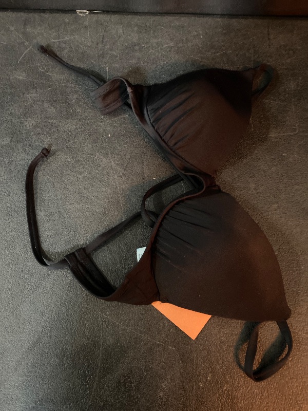 View 2 of 34C Women's Triangle Push-Up Underwire Bikini Top Black