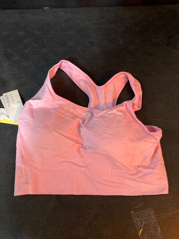 Photo 1 of 3X Women's Seamless Medium Support Racerback Sports Bra Light Pink