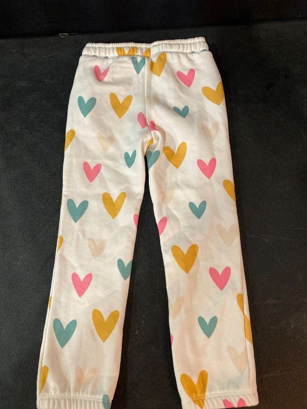 Photo 1 of 5T Toddler Girls' Hearts Fleece Jogger Pants Cream