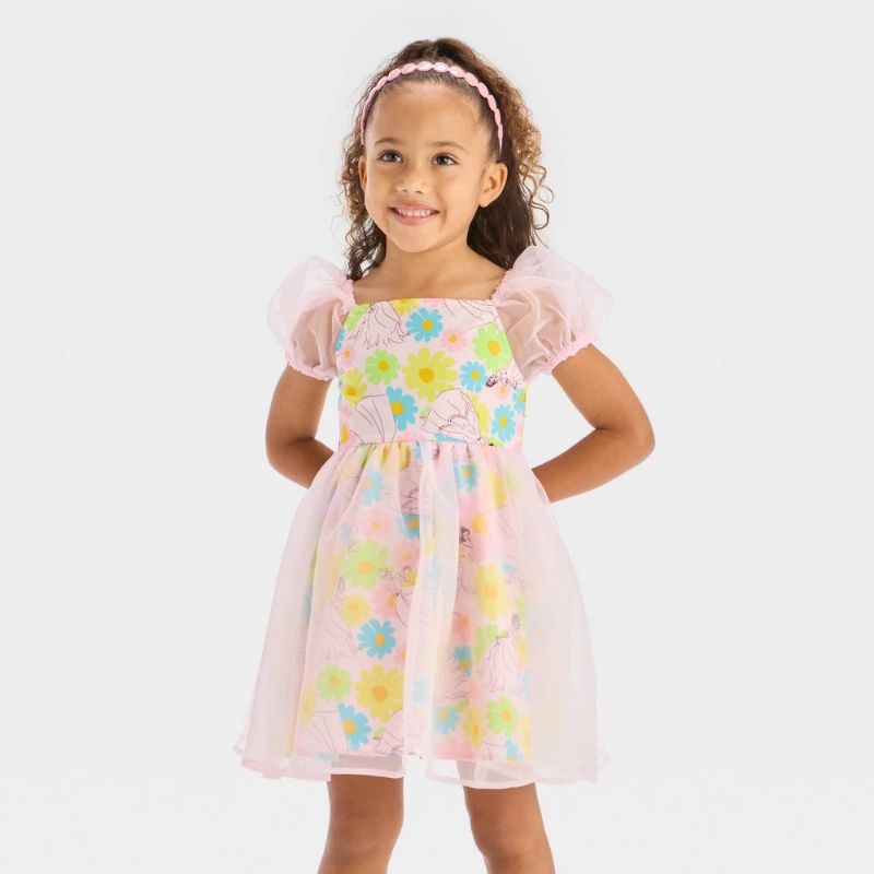 Photo 1 of 2T Toddler Girls' Disney Princess Floral Tulle Dress Light Blue 