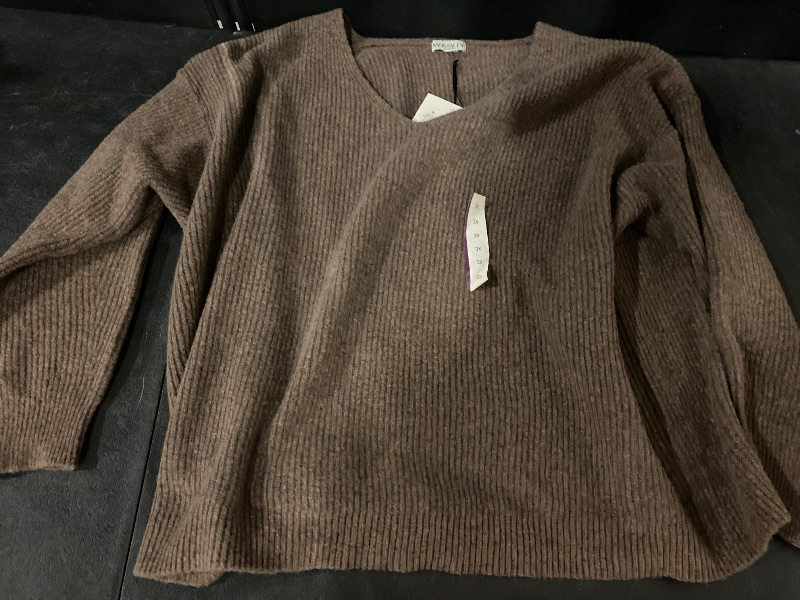 Photo 1 of 3XL Women's Cozy Knit V-Neck Pullover Sweater