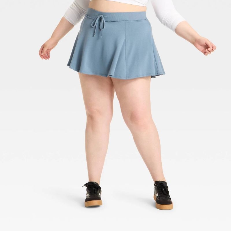 Photo 1 of  3X Women's French Terry Mini Skort Slate Blue