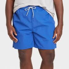 Photo 1 of M Men's Big & Tall 7" Swim Trunks Blue: Mesh Liner, UPF 50+, Drawstring Waist