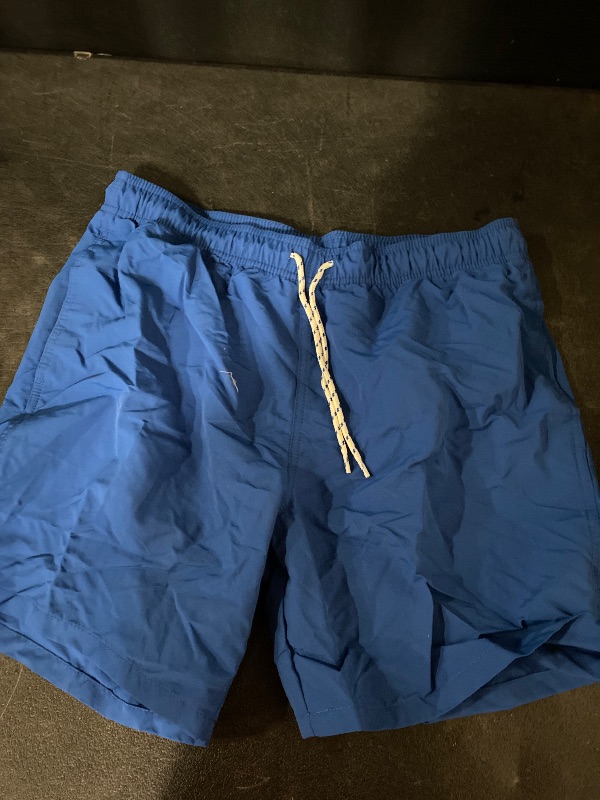 Photo 1 of M Men's Big & Tall 7" Swim Trunks Blue: Mesh Liner, UPF 50+, Drawstring Waist