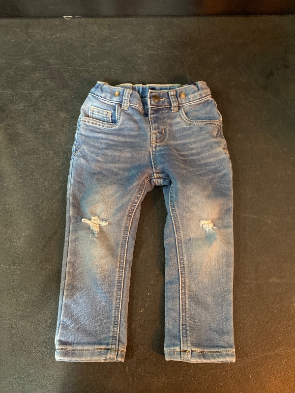 View 2 of 3T Girl Toddler Straight Leg Adjustable Waist Denim Jeans Pants