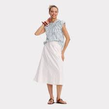 Photo 1 of M Women's Poplin A-Line Skirt White