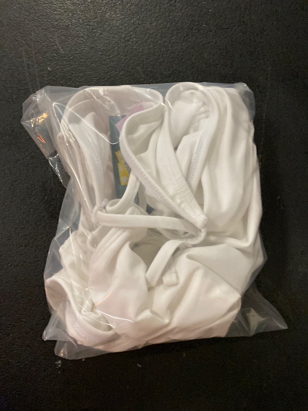 Photo 1 of L Women's Tie Back Extra High Leg Extra Cheeky One Piece Swimsuit White: Recycled Polyester, Adjustable Straps