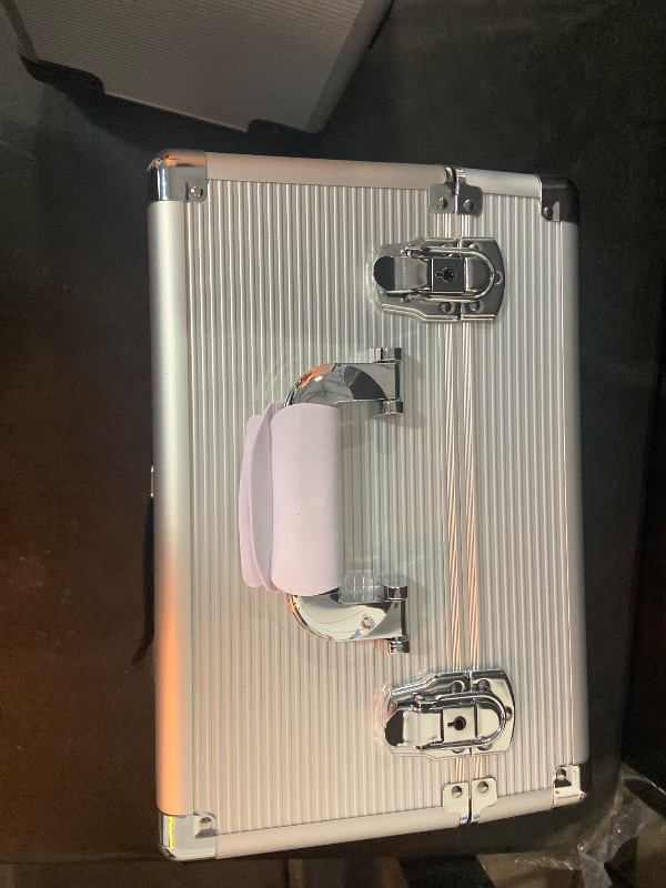 Photo 1 of Karl home 3 in 1 Makeup Train Case Rolling Cosmetic Trolley Large Capacity Travel Organizer with Key 360°Swivel Wheels Suitcase for Beauticians, Hairstylists, Nail Tech Students, Silver