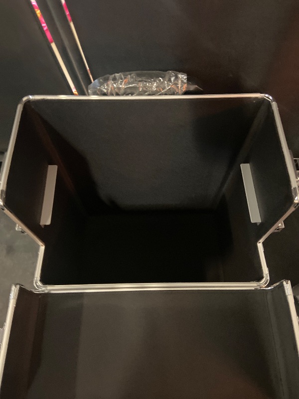 Photo 1 of Karl home 3 in 1 Makeup Train Case Rolling Cosmetic Trolley Large Capacity Travel Organizer with Key 360°Swivel Wheels Suitcase for Beauticians, Hairstylists, Nail Tech Students, Silver