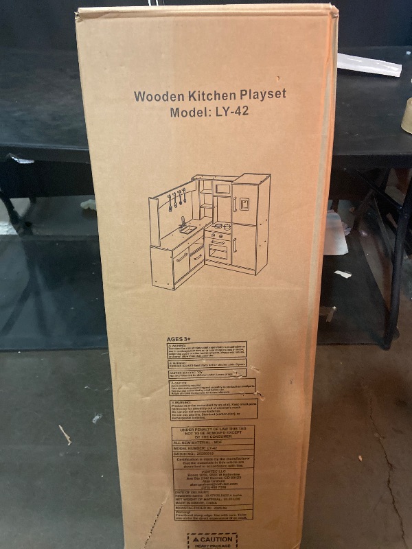 Photo 1 of L-Shaped Corner Play Kitchen for 2-3 Kids, Wooden Pretend Set with Larger Play Area, Realistic Lights & Sounds, Ample Storage & Utensils, with Realistic Stove Sounds, Microwave, Sink & Storage(white)