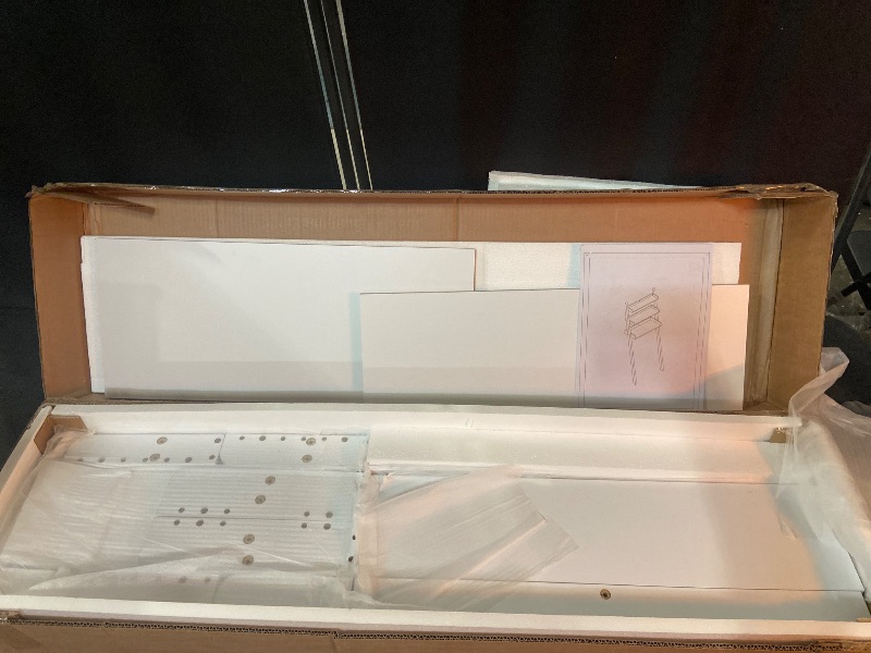 Photo 1 of BARNUT Over The Toilet Storage Ladder, Freestanding 3-Tier Bathroom Storage Rack, Space-Saving Organizer Behind Toilet, White Engineered Wood
