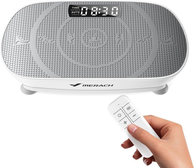 Photo 1 of MERACH Vibration Plate Exercise Machine, Curved Vibration Plate for Lymphatic Drainage Weight Loss, Vibrating Plate with Real-Time Calorie Tracking on LED Display, Workout Equipment for Home Women Men