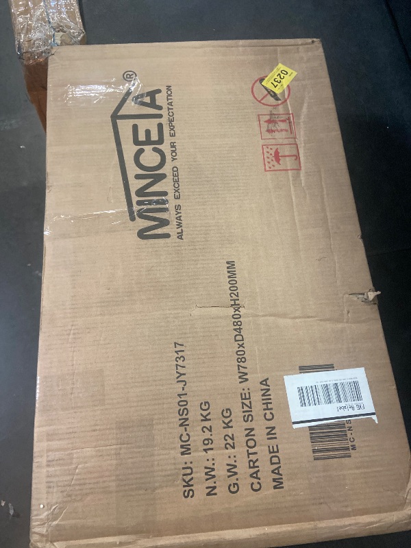 Photo 1 of MINCETA Nightstand with Charging Station, Wood Storage End Table with 2 Drawers & Open Shelf, Modern Bedside Table with USB Ports and AC Outlets for Bedroom, Living Room, Espresso