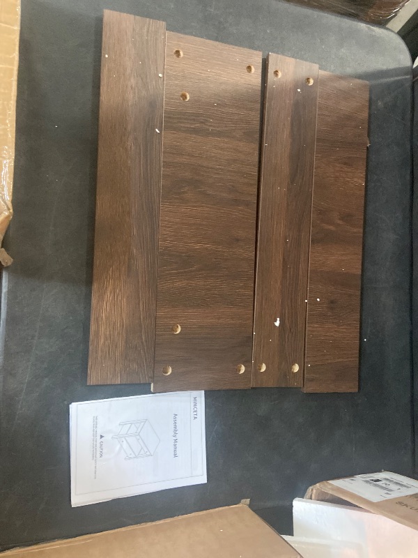 Photo 1 of MINCETA Nightstand with Charging Station, Wood Storage End Table with 2 Drawers & Open Shelf, Modern Bedside Table with USB Ports and AC Outlets for Bedroom, Living Room, Espresso