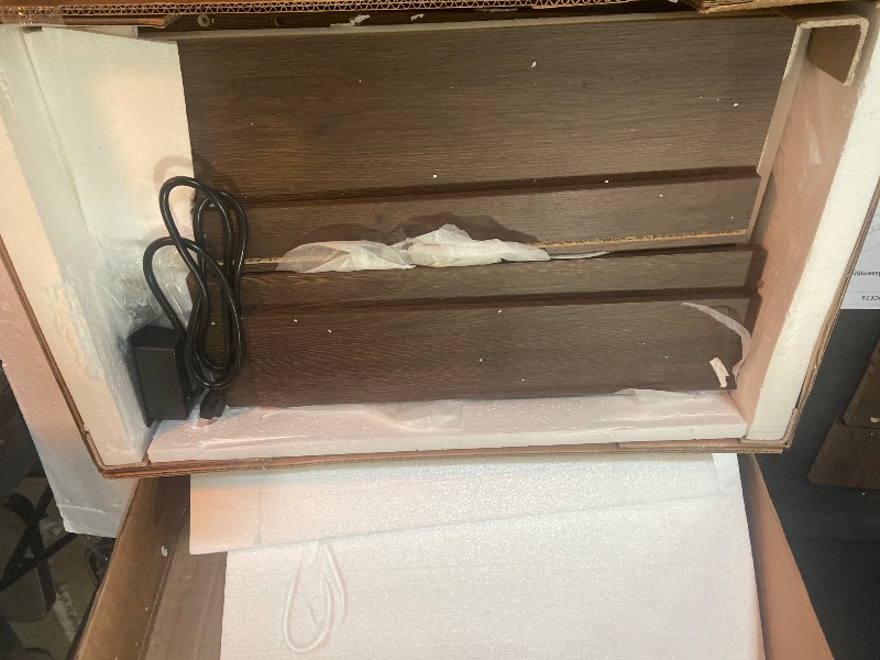 Photo 1 of MINCETA Nightstand with Charging Station, Wood Storage End Table with 2 Drawers & Open Shelf, Modern Bedside Table with USB Ports and AC Outlets for Bedroom, Living Room, Espresso