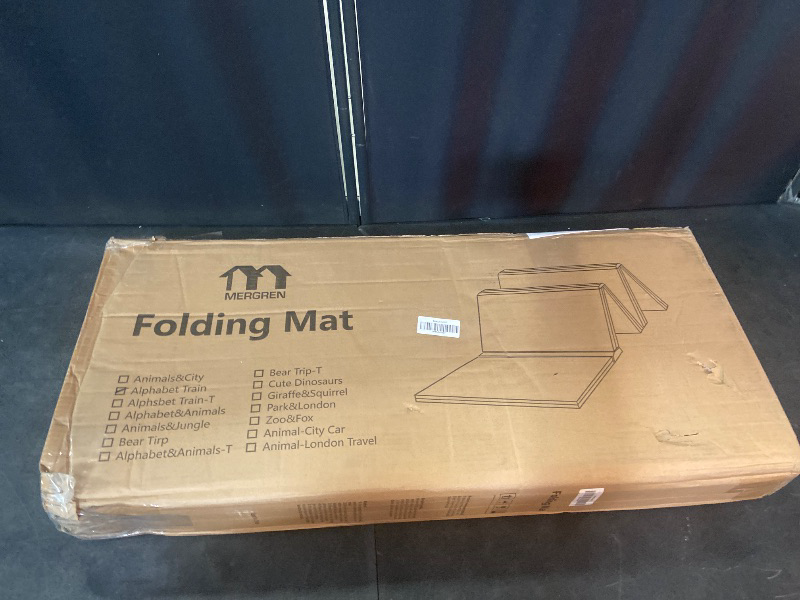 Photo 1 of Mergren Baby Play Mat, Large(71"×47") XPE Waterproof Foam Foldable Baby Crawling Mat with Reversible Animal Friends Double-Sided Patterns, Anti-Slip Floor Playing Mats. Alphabet Train
