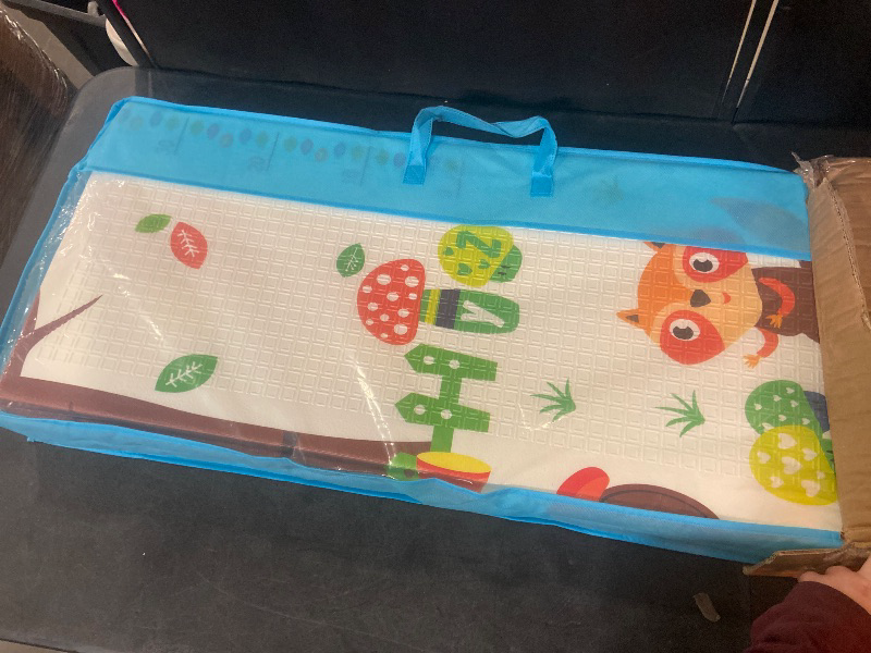 Photo 1 of Mergren Baby Play Mat, Large(71"×47") XPE Waterproof Foam Foldable Baby Crawling Mat with Reversible Animal Friends Double-Sided Patterns, Anti-Slip Floor Playing Mats. Alphabet Train
