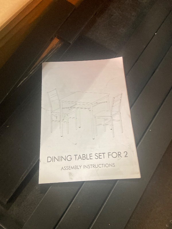 Photo 1 of Baxluxe Dining Set, Wooden 2-Person Table and Chair Set, Rust-Resistant Metal Frame with Storage Shelf, Modern Kitchen Dining Set.
