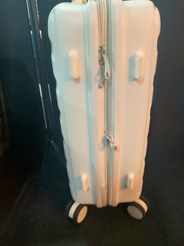 Photo 1 of AAIVV Grace Expandable Carry On Luggage Airline Approved, 21 Inch Hardside Carry On Suitcase with Wheels, Travel Harshell Spinner Small Luggage with TSA Lock, Jade cyan, 21-Inch Carry-On CREAM
