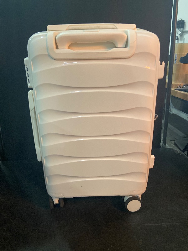 Photo 1 of AAIVV Grace Expandable Carry On Luggage Airline Approved, 21 Inch Hardside Carry On Suitcase with Wheels, Travel Harshell Spinner Small Luggage with TSA Lock, Jade cyan, 21-Inch Carry-On CREAM
