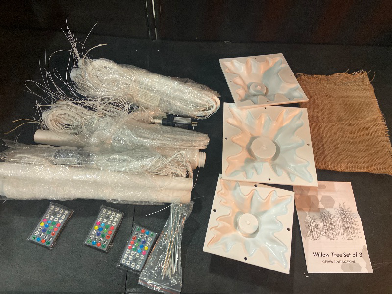 Photo 1 of 3pcs Lighted Willow Tree Decorations,4FT+5FT+6FT Colorful Birch Tree RGB LED Trees with Remote,Weeping Willow Tree Indoor/Outdoor Lighted Christmas Tree Decorations for Yard