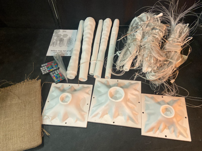 Photo 1 of 3pcs Lighted Willow Tree Decorations,4FT+5FT+6FT Colorful Birch Tree RGB LED Trees with Remote,Weeping Willow Tree Indoor/Outdoor Lighted Christmas Tree Decorations for Yard