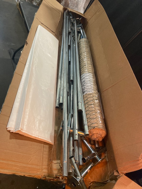 Photo 1 of (Partial Set) CHIKENCOOP Chicken Coop 9.8x6.5x6.5ft Large Metal Chicken Run for 6/10 Chickens Poultry Cage with Waterproof Cover for Duck Walk-in Chicken Pen for Yard