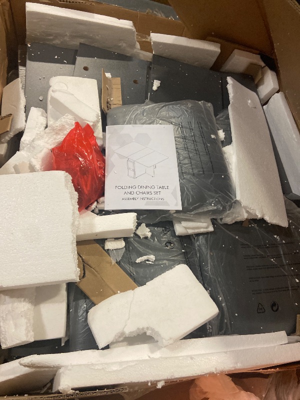 Photo 1 of Folding Dining Table for Small Spaces, Drop Leaf Kitchen Table for 4, Fold Up Become Very Narrow, Space Saving, Drawers, Adjustable Table Legs, No Assembly, Bamboo, Mesa Plegable Para Comer