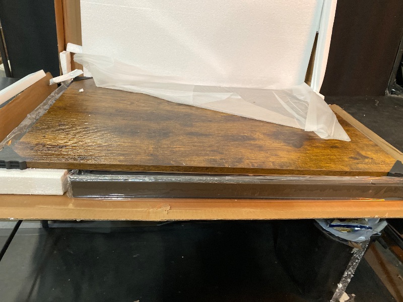 Photo 1 of 3 Piece Dining Table Set for 2, Small Kitchen Table Set for 2 with Chairs,Wood Breakfast Nook Table and Chairs Set of 2,Dinette Set for Small Space,Dining Room,Apartment, Brown