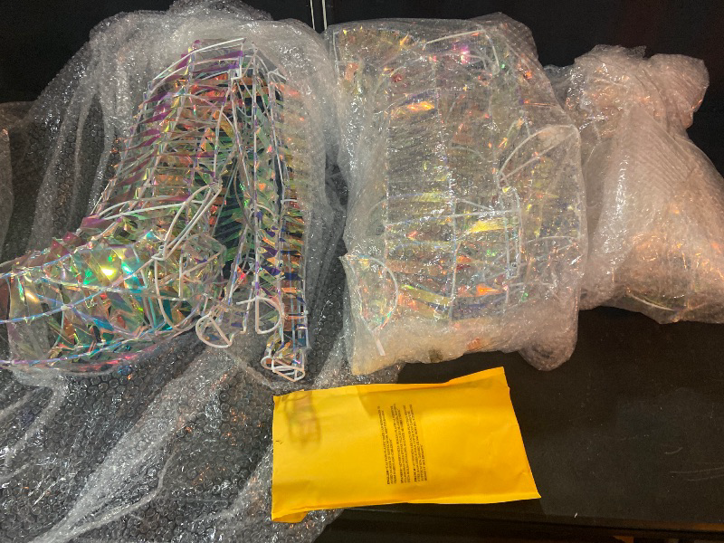 Photo 1 of 3-Piece Christmas Lighted Reindeer Family 3D Christmas Decorations Outdoor Yard Large Holiday Iridescent LED Light up Deer Set for Yard Lawn Indoor Outdoor Party Decor