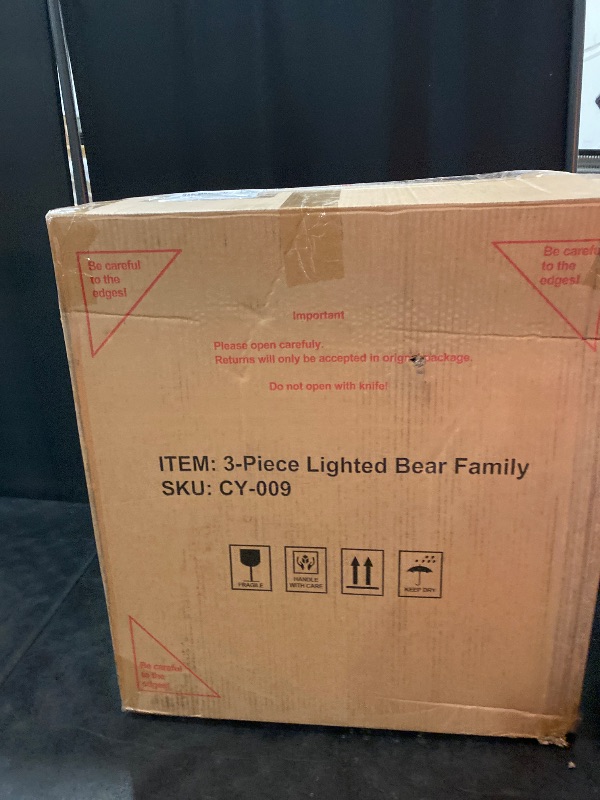 Photo 1 of 3-Piece 20in Lighted Polar Bear Family - Large Outdoor All-Weather Christmas Décor for Front Yard, Lawn or Indoor w/ 210 Pre-Strung Lights, Zip Ties, Ground Stakes (White)