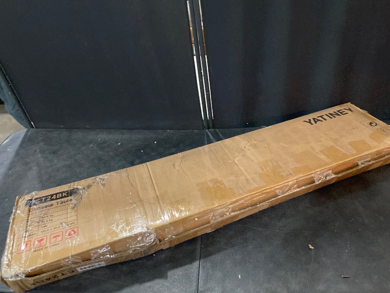 Photo 1 of Farmhouse Console Table, 47.2 Inches Wooden Sofa Table, Behind Couch Table with Storage, Industrial Hallway Accent Table for Living Room, Entryway, Hallway, Black