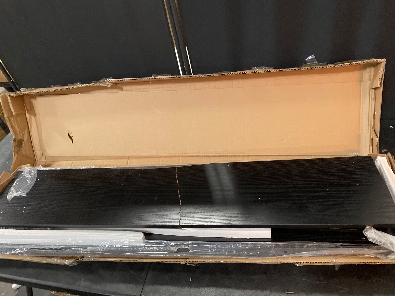 Photo 1 of Farmhouse Console Table, 47.2 Inches Wooden Sofa Table, Behind Couch Table with Storage, Industrial Hallway Accent Table for Living Room, Entryway, Hallway, Black