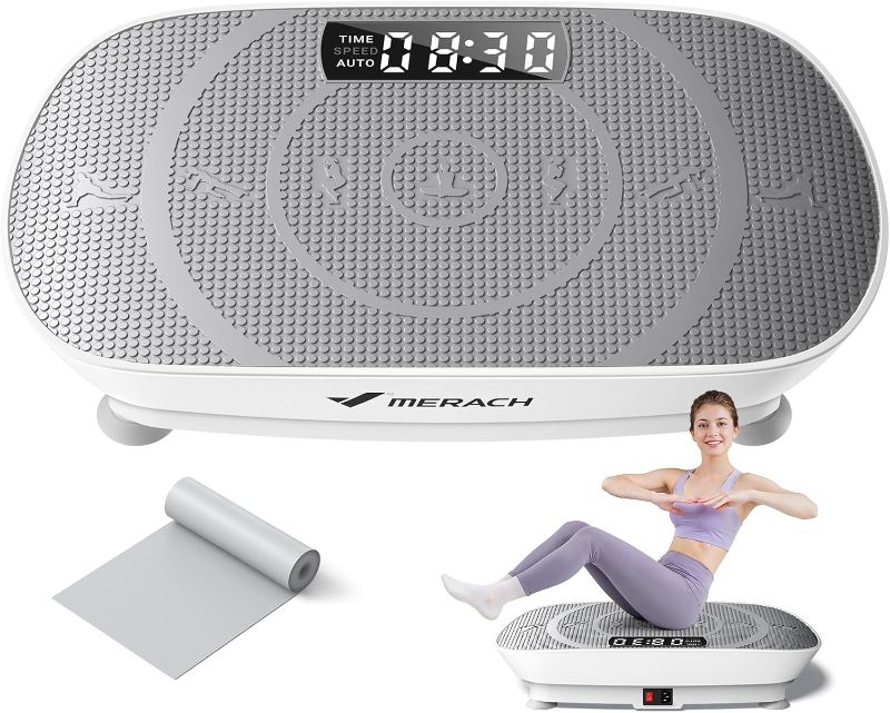 Photo 1 of MERACH Vibration Plate Exercise Machine, Whole Body Workout Equipment for Women, Bluetooth and Silicone Pedal, Vibration Plate with Auto Mode, Vibrate Fitness Platform for Home