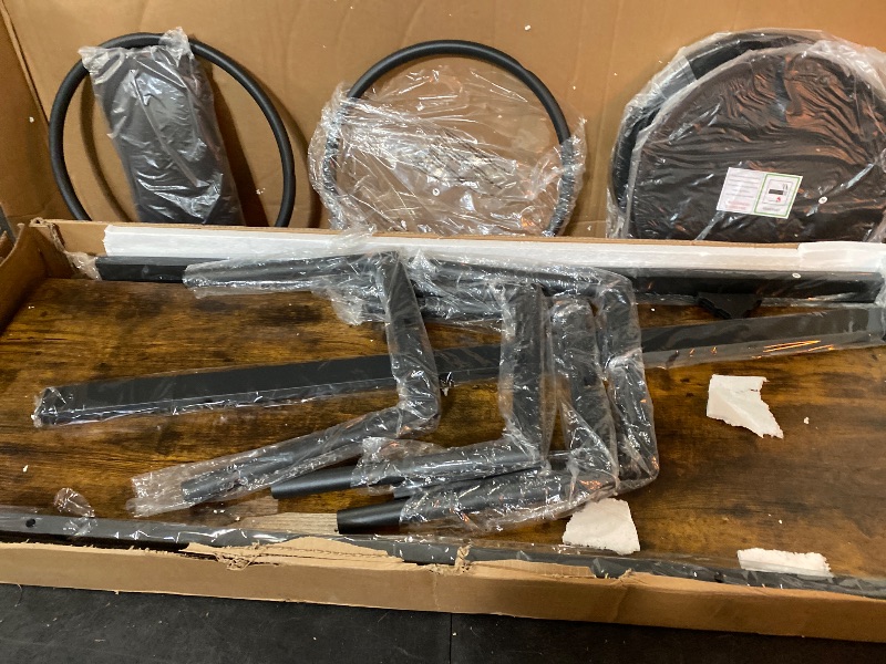 Photo 1 of Set of 2 Chair and Bar Table, Kitchen Dinning Table Set with 2 Soft PU Backrest Stools, Counter Pub High Top Console for Kitchen, Pub, Small Space