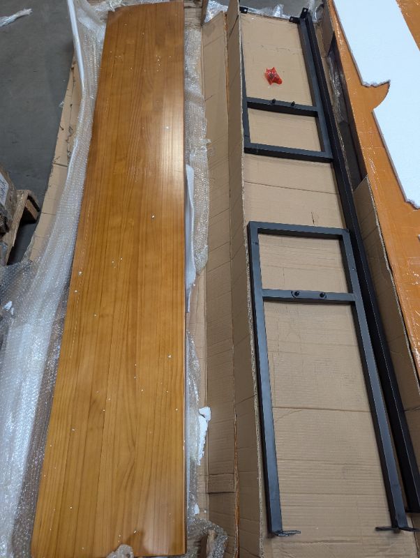 Photo 1 of Farmhouse Bar Table Solid Wood Rectangle Bar Height Table for Kitchen Coffee Shop Window Small Space -Table Only(94.5" L x 15.7" W x 41.3" H)