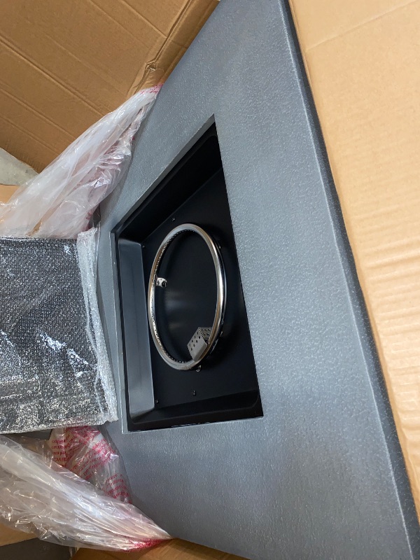 Photo 1 of 34" Outdoor Propane Fire Pit, Square Stonecrest Gas Firepit for Outside Patio, Concrete Propane Fire Table 50,000 BTU Gas Fire Pits with Lava Rocks, CSA Certified, Blue Fire Glass