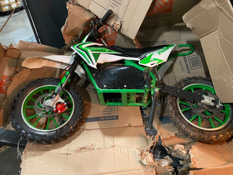 Photo 1 of Kids Electric Dirt Bike,Children Motocross Bike Off Road Mini Motorcycle 36V 500W Motor Mechanical Disc Brakes 25KM/H High Speed Chain 10 Inches Wheels Dirt Bikes for Kids 8-14 Green
