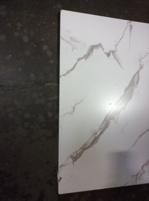 Photo 1 of Wood Dining Table Set for 4, Marble Design Kitchen Table Chairs Set of 4, 5 Piece Space-Saving Dining Room Table Set for Apartment, Venatino White Marble& Black