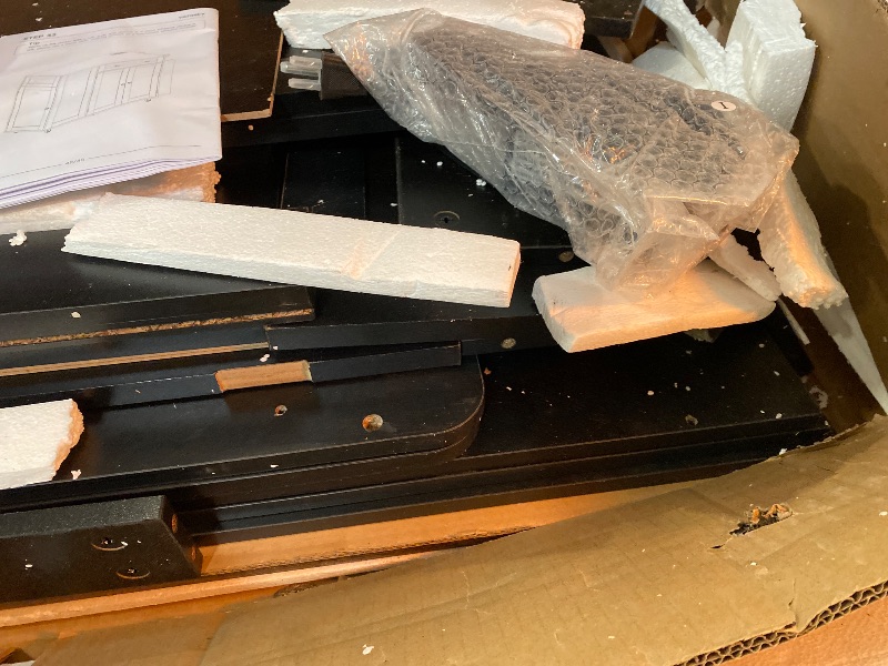 Photo 1 of Kitchen Island with Storage, Mobile Rolling Cart with Trash Can Storage, Kitchen Island on Wheels, Rolling Island Table with Charging Station, Spice Rack, for Kitchen, Rustic Brown