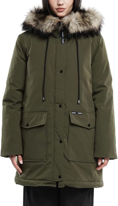 Photo 1 of M Winter Parka Jackets for Women,Thickened Ladies Puffer Jacket with Faux Fur Lined, Warm, Hooded Womens Winter Coats