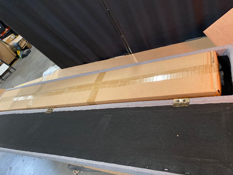 Photo 1 of Full Bed Frame with Ottoman Storage, Linen Upholstered Platform Bed Frame with Headboard & Footboard, Solid Wood Slat Support, No Box Spring Needed