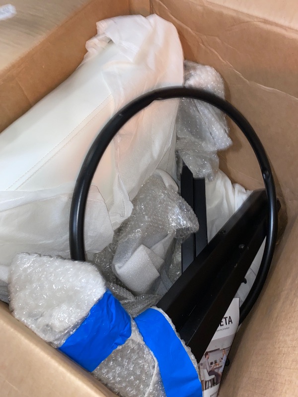 Photo 1 of Bar Stool, PU Leather Barstool, 26 Inch Upholstered Counter Stool with Low Tufted Back and Footrest, Swivel Counter Height Barstool for Kitchen Island Home Bar White