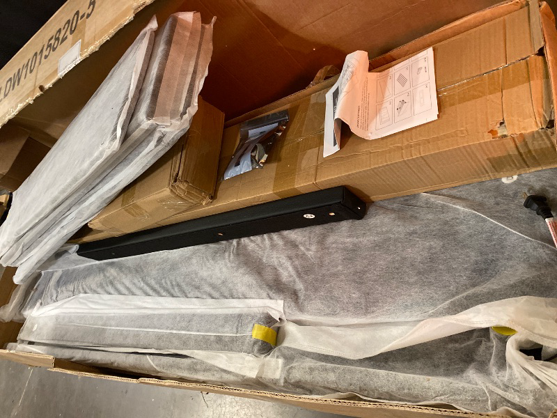 Photo 1 of  LED Leather Bed Frame Queen, Upholstered Platform Bed with USB Ports, APP Control, Black