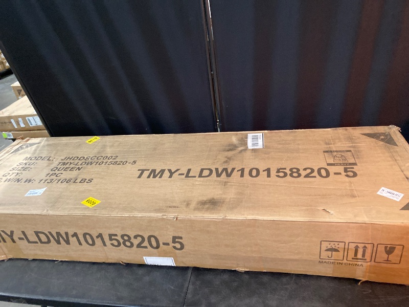 Photo 1 of  LED Leather Bed Frame Queen, Upholstered Platform Bed with USB Ports, APP Control, Black