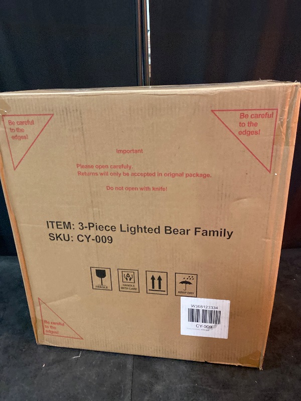 Photo 1 of 3-Piece 20in Lighted Polar Bear Family - Large Outdoor All-Weather Christmas Décor for Front Yard, Lawn or Indoor w/ 210 Pre-Strung Lights, Zip Ties, Ground Stakes (White)