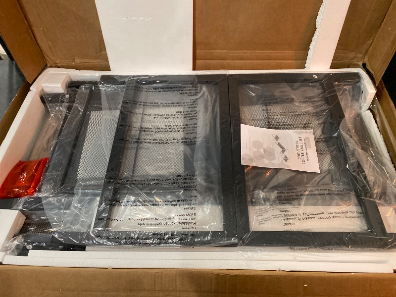 Photo 1 of 3 Pieces Living Room Table Sets, 41.3 in Industrial Coffee Table with 2 Square End Side Tables, Easy Assembly Coffee and End Tables Sets with Metal Legs, for Office, Living Room & Apartment