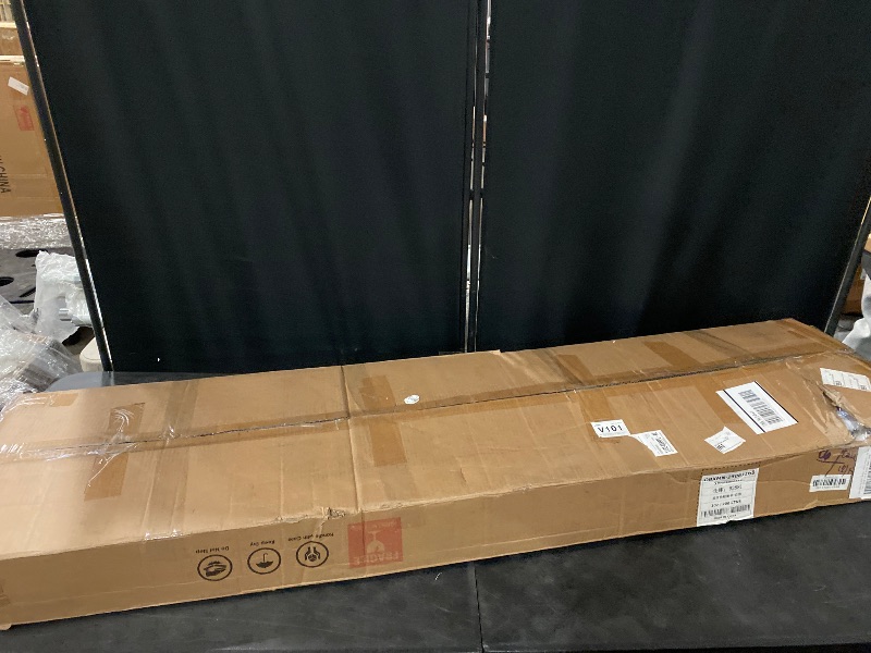 Photo 1 of 59" TV Stand for Living Room, Mid Century Modern Entertainment Center for 55/60/65 Inch TV, Media Console with Fluted Sliding Doors and Sturdy Box Frame Leg, Natural Oak