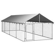 Photo 1 of Outdoor Dog Kennel with Roof 236" x 118" x 78" Silver