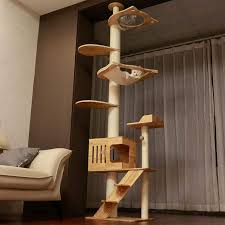 Photo 1 of Adjustable Floor to Ceiling Cat Tree | Modern Cat Tower for Large Cats